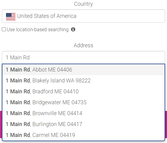 Example - location biasing off