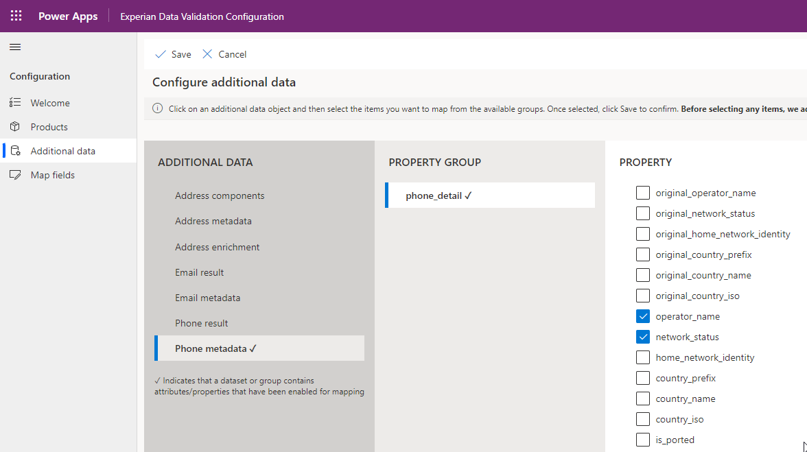 Selecting phone data