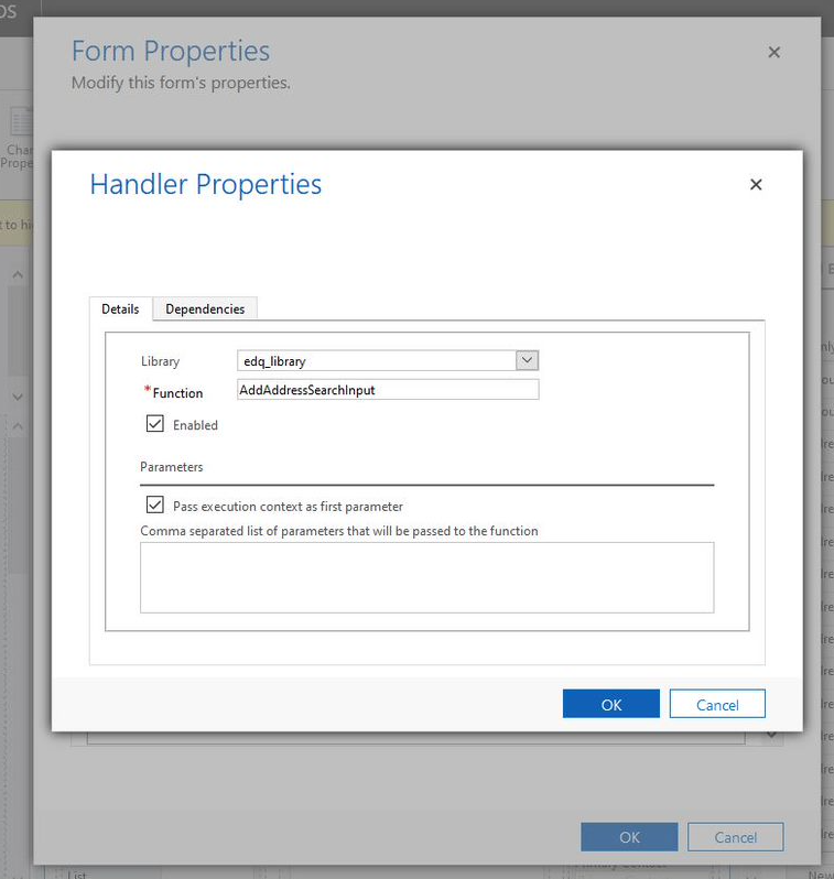 Handler properties view