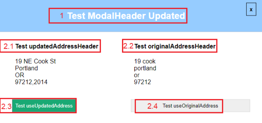 Modal box options