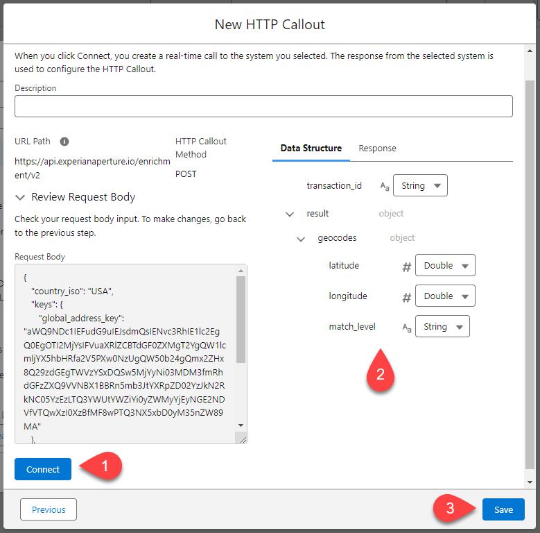 Connect with Sample Response