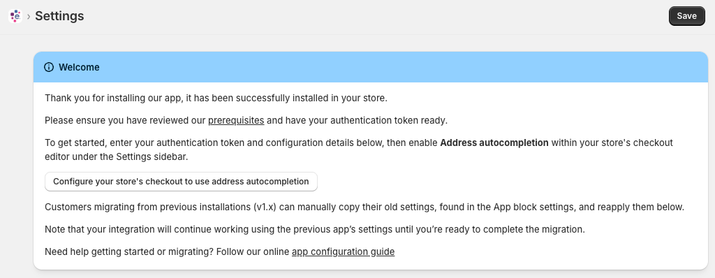 Experian app - Settings page