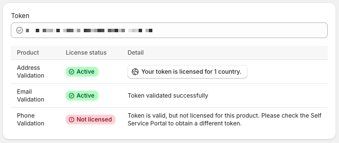 Token validation